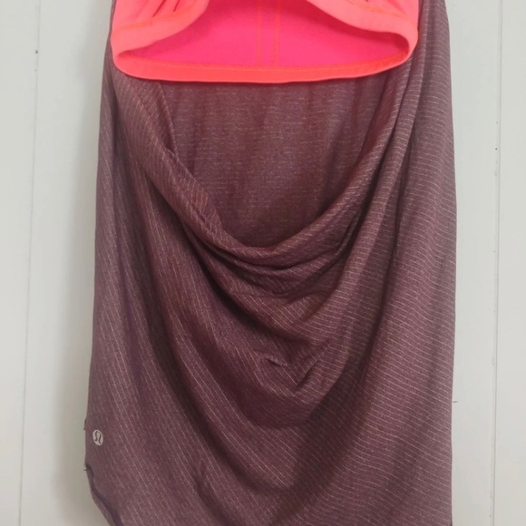Lululemon Tank Top Free to be Wild Built In Bra Heathered open back Plum - Picture 5 of 6